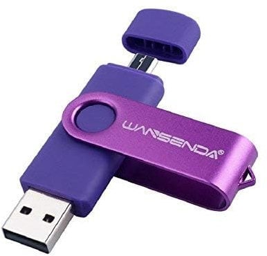 Memoria USB Pendrive 128GB 64GB 32GB Wansenda S100 OTG USB 2.0 para Dispositivos Android, PC/Tableta/Mac (64GB,Morado)