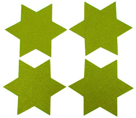 Oblique-Unique® Filzuntersetzer Sterne 4er Pack Grün Ø 15cm Glasuntersetzer für Tisch und als Deko zu Weihnachten Advent Weihnachtsdeko