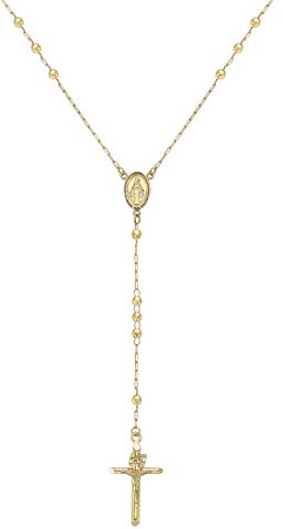 CARISSIMA Damen-Halskette aus Gelbgold (9 ct) mit Diamantschliff Rosenkranz 71 cm