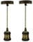 LEDSone Ceiling Rose Pendant Bulb Holder 2 Pack Green Brass 100 cm Braided Adjustable Cable with E27 Light Fitting lamp Holder for Kitchen Living Bedroom Dining Room Hallway Lighting