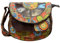 Macha Damen ethnische Baumwolltasche mit bunten Drucken und Ledereinsätzen, Schultertasche für Damen, ethnisch, indisch, bunt (Braun)
