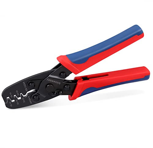 Knoweasy Molex-Crimper und Delphi-Crimpzange, kompatibel mit Deutsch DT-Serie, gestanzten oder geformten Kontakten, Molex, Delphi, Amp, Tyco, Harley, PC, Automotive – AWG 24–14 Draht-Crimper 1424A