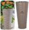 MELTOM Pot de Fleurs étroit et Rond avec Effet 3D ondulé, Insert Amovible Haut (Taupe, 3XL - 79 cm)