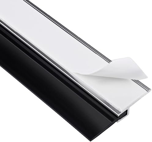 Gedotec Door Floor Seals Waterproof Door Rubber Seal with Rubber Lip Black | Length 1000 mm | Door Seal Aluminium Silver - Grey | Self-Adhesive | 1 Piece - Door Seal Strip with Rubber for Floors