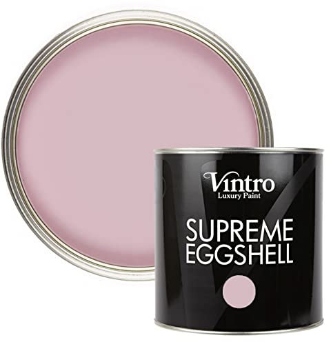 Vintro Paint | Pink Eggshell Paint | for Walls | Wood | Trim | Satin Furniture Paint | Interior & Exterior Use. (2.5 Litres, Olivia - Pink)