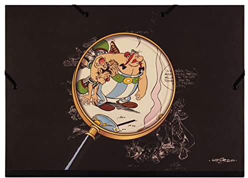 Clairefontaine 813035C - Zeichenmappe Asterix 4, DIN A3+ 45x32 cm, ideal für Skizzen, schwarz, Motiv skizziert mit Lupe, 1 Stück