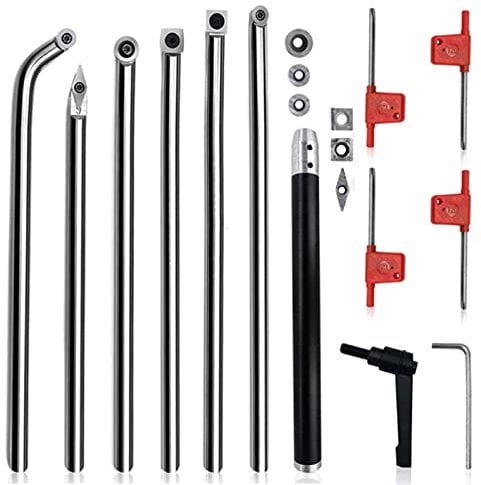 Drechseleisen Drechselmesser Drechselwerkzeuge Drechselwerkzeug Set Stechbeitel Set FüR Holz Drechselbeitel Drehmaschinen 7-Teiliges Set Austauschbare Drehdreh MaschinenmeißEl Mit Wendeplatten