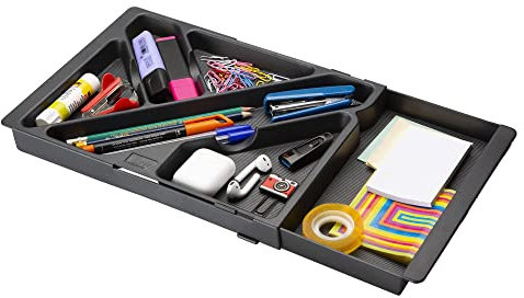 STEY ACCESORIOS Ausziehbarer Schreibtisch-Organizer, 5 Stück, Schubladen-Organizer, Organizer für Büro, Marker, ausziehbar 32,8 cm bis 45 cm, Made in EU (1 stück)