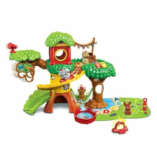 VTech - Tut Tut Animo, Arbre Cabane Interactif, Maison des Animaux, 4 Figurines, 1 Zone Magique, 2 Zones Surprises, Cadeau Enfant de 1 an à 5 Ans - Contenu en Français