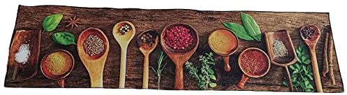 Generico Tappeto Cucina Antiscivolo Lavabile Lungo 50x180 cm Antimacchia Bordato Girasoli, Limoni, Spezie, Lavanda (Spezie)