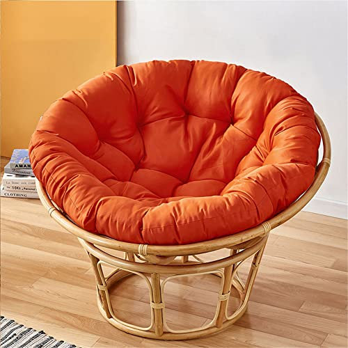 Morbuy Papasansessel Kissen Sitzauflage, Rundes Dicke Stuhlkissen Bequem & Weich Sitzkissen Hängesessel für Indoor Outdoor Garten Stuhlauflage (120x120CM,Orange)