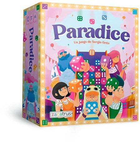 ZACATRUS Paradice - Gioco da Società Familiare | Foraine Colorate | 50 Dadi, Distributore Singolo | 2-4 Giocatori, 30-45 Min | Da 8 Anni