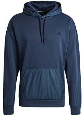 Adidas Sportswear Fabric Block Mens Active Hoodies Size L, Color: Blue