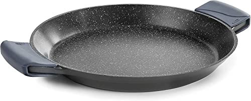 Suinga - Paella-Pfanne mit 7 Portionen mit Griffen aus Spezialsilikon, Induktion, Antihaftbeschichtung, umweltfreundlich, PFOA-frei, Aluminiumguss, 36 cm, Schwarz