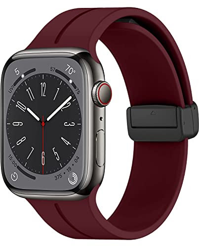 LEIXIUER Silicona Correa Compatible con Apple Watch 38mm 40mm 41mm 42mm 44mm 45mm 46mm 49mm,Pulsera Silicona para magnética para iWatch Ultra Series 10 9 8 7 6 5 4 3 SE