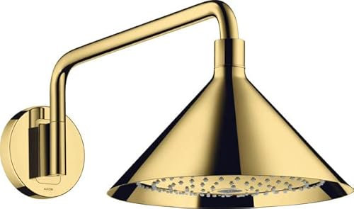 hansgrohe AXOR Starck ShowerSelect 240 2jet Kopfbrause mit Brausearm 400 mm, Wandanschluss, 26021990, Farbe: Polished Gold Optic