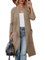 Uusollecy Strickjacke Damen Langarm Drapiert Open Front, Lange Cardigan mit Taschen Khaki S