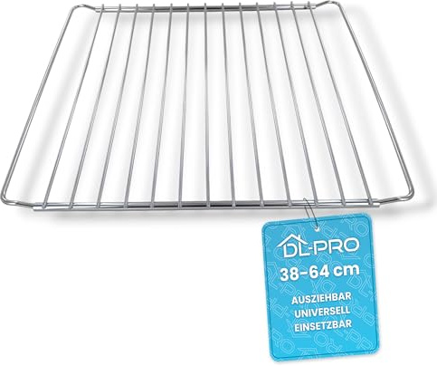 DL-pro Griglia per barbecue, 38-64 cm, estensibile, universale per forno, forno, fornello
