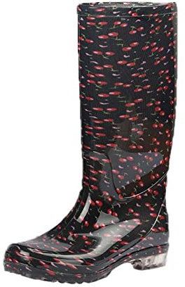 Stivali Pioggia Donna Leggeri Antiscivolo Stivaletti Pioggia Donna Leggero Stivali in Gomma Donna Caldi All'aperto Stivali da Donna Alti Allagamento Outdoor Scarpe Gomma Morbidi