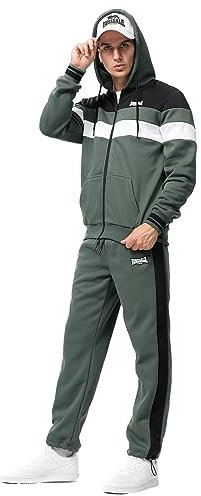 Lonsdale Herren Trainingsanzug mit Kapuze normale Passform ARDNARFF Olive/Black/White M, 117484
