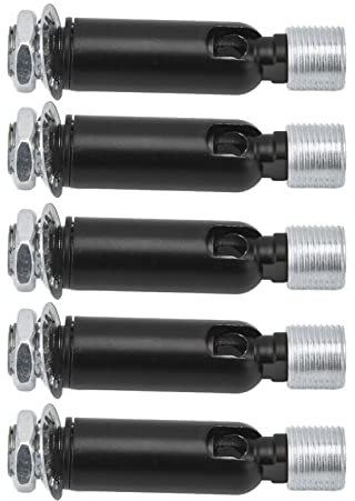 Adattatore per Plafoniera Inclinata in Materiale Ferro per Lampada a Sospensione, Lampadario con Filetto Maschio M10/M12, Orientabile a 180° (BLACK)