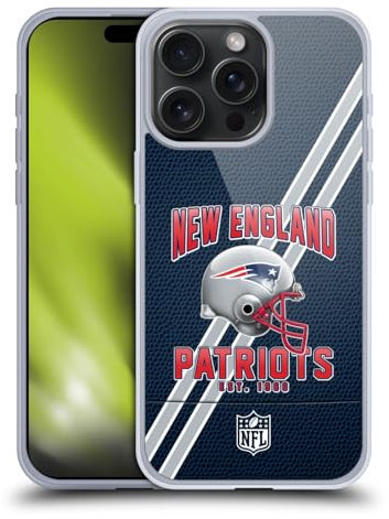 Head Case Designs Offizielle NFL Football Streifen New England Patriots Logo Art Gelhülle [Militärischer Schutzgrad] Kompatibel Mit Apple iPhone 15 Pro Max Und Kompatibel Mit MagSafe