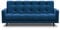 Mars Meble Schlafsofa mit Bettkasten - Dreisitzer 220cm Breit Polstersofa mit Schlaffunktion Nancy BIS, aus Velours Sofa mit Federkern Holzbeine, Stoff: Monolith 77 - Marineblau