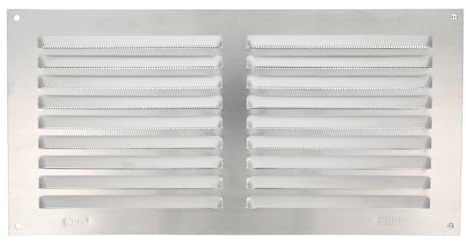 Lüftungsgitter mit Netz Silber eloxiert F1 Insektenschutzgitter Stegblech Heizungsdeckel Insektenschutz Abluftgitter Lüftung aus Aluminium in diversen Größen (150mm x 300mm)