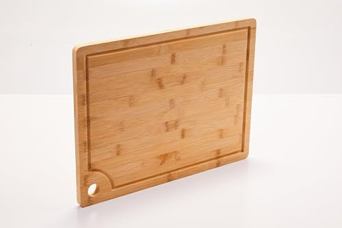 hausleben Schneidebrett mit Griffloch und Saftrille | Natur | Küche | Bambus | 40x30cm