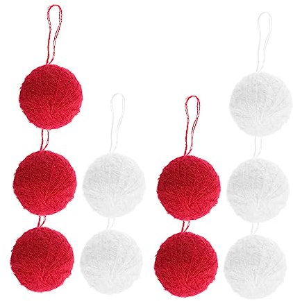 DECHOUS 10st Wollknäuel Pom Pom Girlande Fallen Weihnachtskugel Für Kranz Weihnachtsfeierdekoration Mini-Weihnachtskugel Bälle Für Weihnachtsfeiern Party Garn Halloween Anhänger