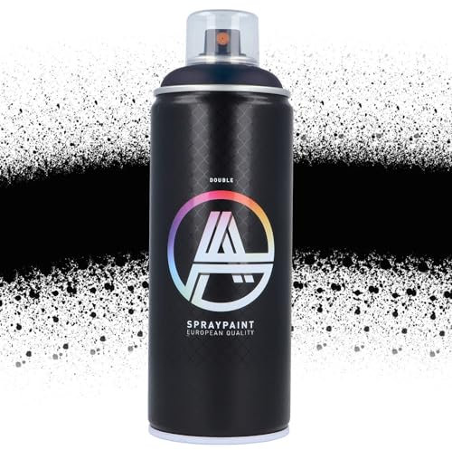 Double A Spraypaint Sprühdose 400ml Sprühfarbe Acryllack Sprühlack matt hochdeckend DIY Kunststoff Metall Möbel Deko (DA-100 Black)
