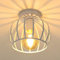 Pheashine Vintage Deckenlampe Industrielle Retro Deckenlampe in Käfigform Ø 19cm E27 Weiß Deckenleuchte für Wohnzimmer, Küche, Schlafzimmer, Flur