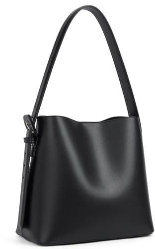 BOSTANTEN Handtasche Damen, PU Leder Schultertasche für Frauen Henkeltasche Hobo bag Modische mit verstellbarer Riemen Schwarz