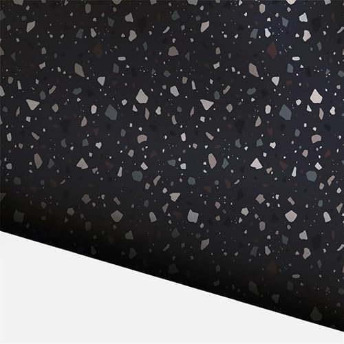Selbstklebende Tapete Schwarzer Stein Tapete Klebfolie Für Küche Schlafzimmer,Wasserfest Tapete Selbstklebend, Wandverkleidung Vinyl Diy Abnehmbar Tapeten,Statische Tapete 40X250CM