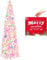 N&T NIETING Collapsible Pop Up Christmas Tree, 5ft/1.5m Rose Gold Tinsel Coastal Tree for Holiday Xmas Decorations, Home Display, Office Decor (Pink & White)