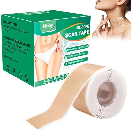 Silicone Scar Tape,Silikonpflaster Für Narben,Silikon Narbenpflaster,Narbenpflaster Silikon,Silicone Scar Sheets,Scar Tape,Silikon-Narbenpflaster,Für Alle Hauttypen (4cm×1.5m)
