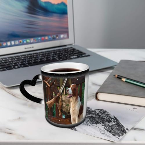 AELKSP Ceramic,Hunting scenery, hunting rifle near the rifle and trophies, duck hunting,Coffee Mug Color Changing Mug Hot Heat Changing Mug Hot Heat Sensitive Mug Coffee Mug Tea Mug Drink Cup Milk Mug