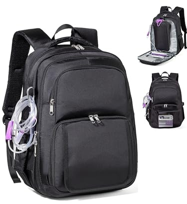 Mochila de tubo de alimentación para tubo G para bolsas de bomba de alimentación enteral para adultos, Black, L, Mochila multifuncional mejorada con tubo de alimentación enteral