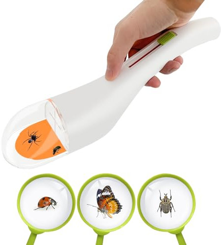 TAIHOBO Fly Spider Catcher, Handheld Spider Catcher Long Handle, Portable Bug Catcher for Kids, Bug Catcher with Magnifierfor, Fly Catching Tool for Children to Observe and Quick Release Insects