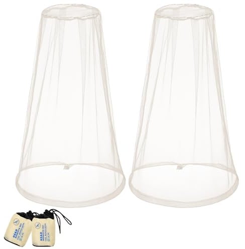 Namalu 2 Masque Anti Tête de Moustique Filet Anti-Insectes pour Visage avec 2 Sac de Transport pour Randonnée en Plein Air Camping Prévention Insectes Volants(Beige)