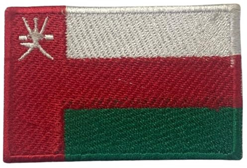 Bebuz Aufnäher mit Oman-Flagge, bestickt, zum Aufbügeln oder Aufnähen, Stoffreparatur-Flicken – Emblem