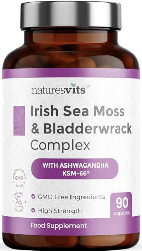 High Strength Irish Sea Moss - 4000mg, 90 Capsules - Natural Seaweed Supplement with Chrondrus Crispus, Ashwagandha, Black Pepper and Bladderwrack
