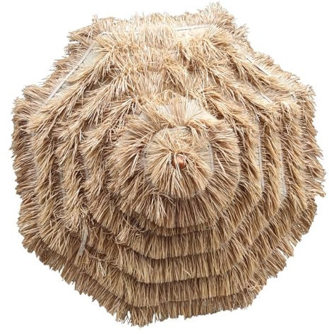 JDFVHJF 2.7m Toile de rechange pour parasol paille de jardin exterieur à frange,fait en plastique