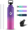 Grsta Botella Agua Acero Inoxidable, Botella Termica 1 litro sin BPA a Prueba de Fugas, Cantimplora Termica con Pajita y Filtro, Reutilizable Termo con 2 Tapones para Bicicleta, Colegio, Gym