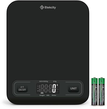Etekcity Küchenwaage, Genauigkeit bis zu 1g, Küchenwaage Digital mit LCD-Display, Verbesserte Tasten, Tara-Funktion, Kitchen Scale zum Wiegen von Flüssigkeiten und Schmuck
