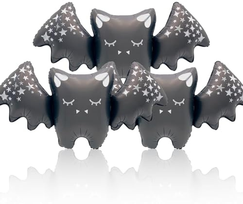 Halloween Luftballons, Geist Fledermaus Skelette Luftballon Party Deko, Gruselige Gespenst Folienballons für Kinder Erwachsene für Halloween Geburtstag Parties Ballons Deko Accessoire (Schwarz-3pcs)