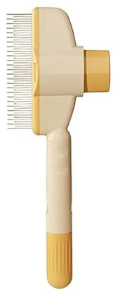 Self-Cleaning Pet Flea Comb Grooming Brush,For Cats And Dogs - Suitable For Short/Long Hair, Durable Self-Cleaning Pet Comb. (Yellow,20cm)