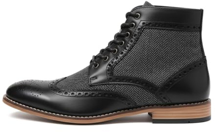 TruClothing Men’s Wingtip Brogue Ankle Boots Leather Lined Chukka Dress Shoes