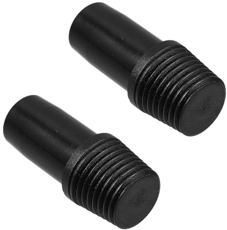 2Pcs Threaded Tip Repair Kit Black Plastic Extension Pole Adapter for Mop and Broom Handles Compatible with Metal Rods Cleaning Tools