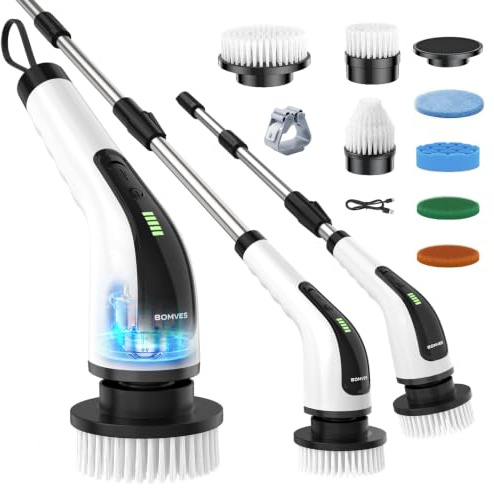 Bomves Electric Spin Scrubber Cordless Power Brush Rechargeable Rotating